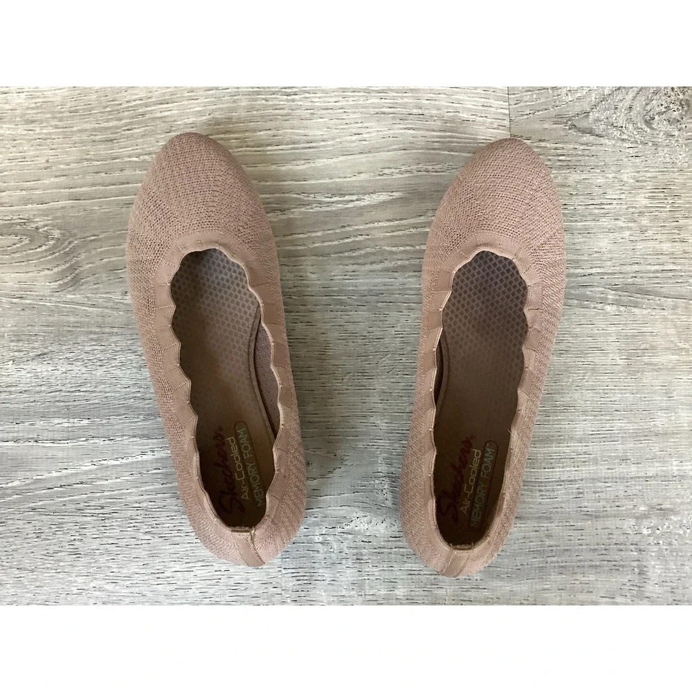 Skechers Cleo 2.0 Love Spell Ballet Flats Stretch 158343 Brown Women's Size 11